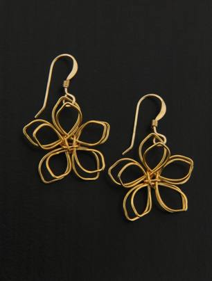 Buy Charming Flower Sparkle Gold Plated Sterling Silver Stud Earrings by  Mannash™ Jewellery